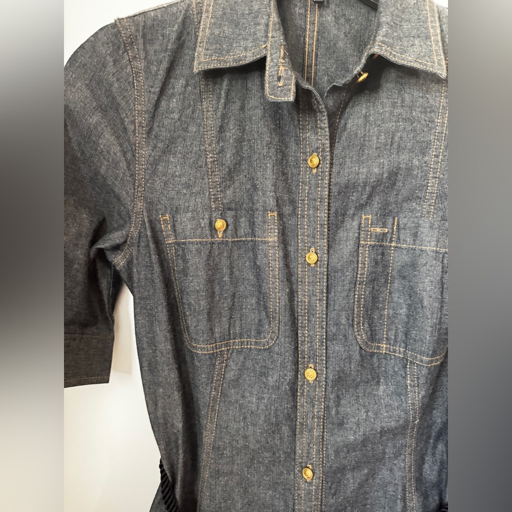 Ralph Lauren Denim Shirt Dress with Black Belt - Picture 3 of 6